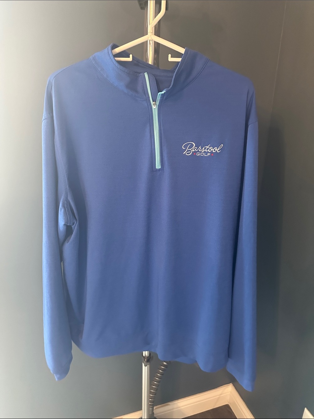 Peter Millar Barstool Golf Blue performance Quarter-Zip